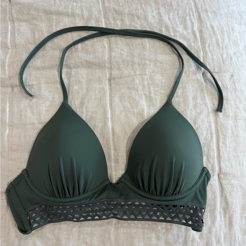 Shade & Shore Pink and Green Bikini Top
